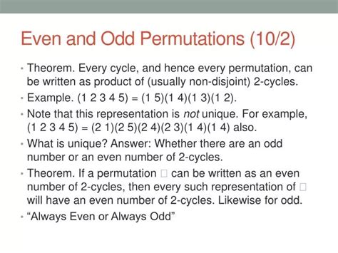 what is an even permutation|2.7 Even and odd permutations .